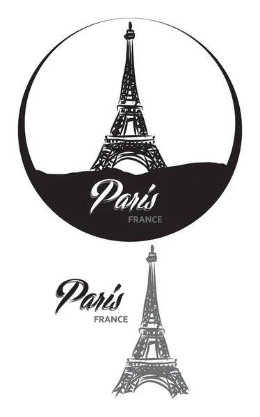 ETIQUETA TURÍSTICA PARIS Ilustración de letras FRANCIA — Vector de stock