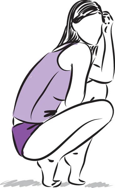 Frau 4 Körperpflege Illustration — Stockvektor