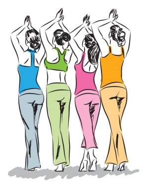 kadınlar yoga giyim illüstrasyon modelleme