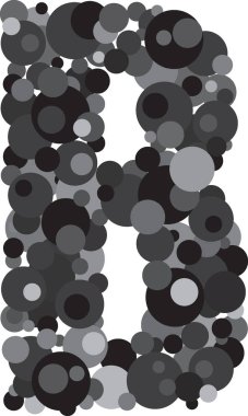 alfabe B illüstrasyon kabarcıklar