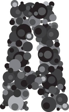 alfabe bir illüstrasyon kabarcıklar