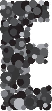 alfabe E illüstrasyon kabarcıklar