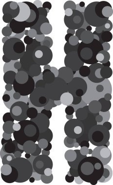 alfabe H illüstrasyon kabarcıklar.