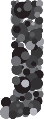 alfabe J illüstrasyon kabarcıklar