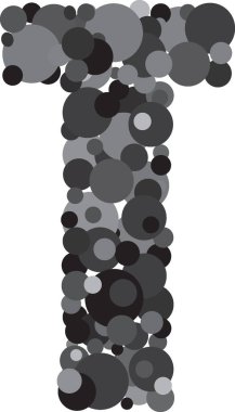 alfabe T illüstrasyon kabarcıklar