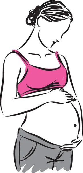 Zwangere vrouw vector illustratie — Stockvector