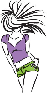  kadın modeli vektör çizim