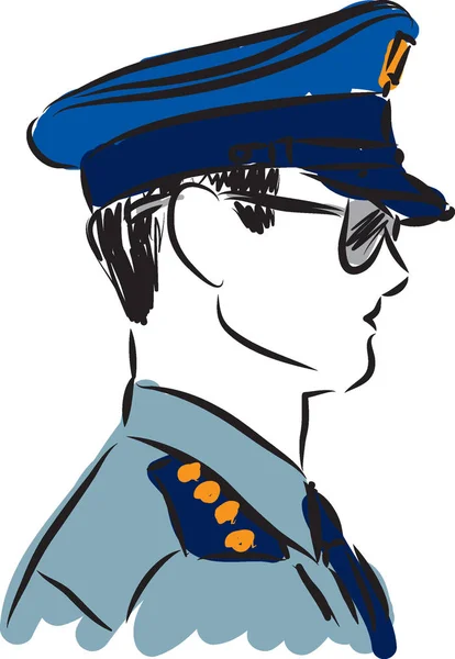 Policía hombre vector ilustrador — Vector de stock