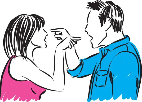 Pareja hombre y mujer argumentando ilustración — Vector de stock