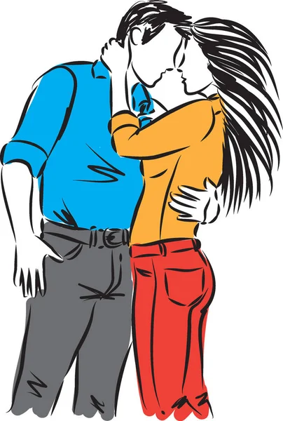 Pareja hombre y mujer ilustración — Vector de stock