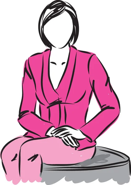 Mulher de negócios sentado ilustração — Vetor de Stock