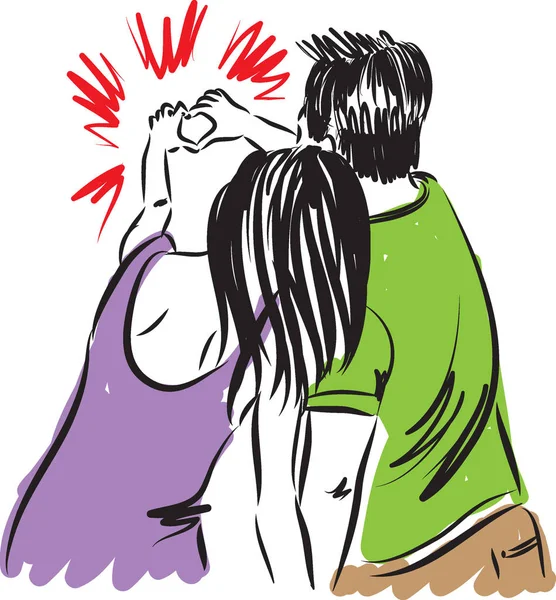 Couple homme et femme amour illustration — Image vectorielle