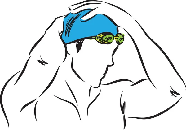 Professionelle Schwimmer Mann Vektor Illustration — Stockvektor