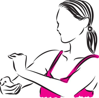 Fitness b kadın vektör çizim
