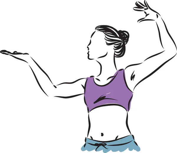 Fitness žena vektorové ilustrace — Stockový vektor