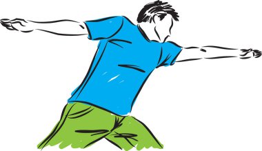 adam Fitness illüstrasyon germe