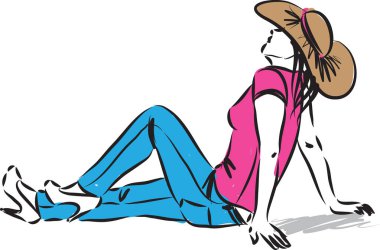 Güzel kadın vektör illüstrasyonu