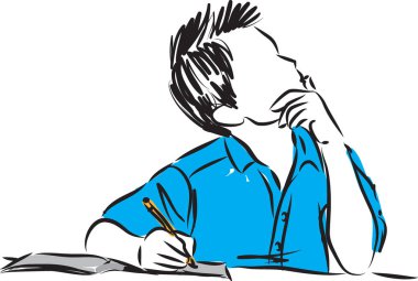 yazma ve vektör çizim düşünme çocuk