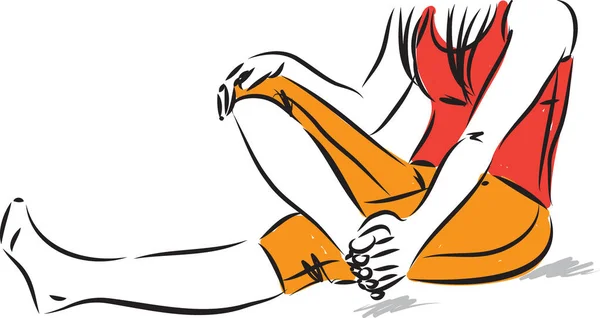 Fitness vrouw voet pijn illustratie — Stockvector