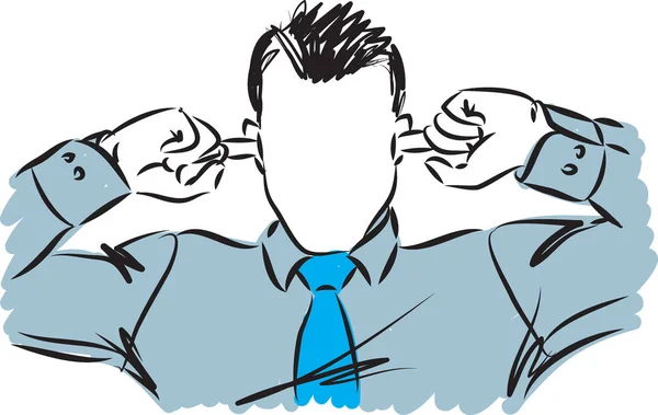 Businessman no listening concept illustration — Stock Vector