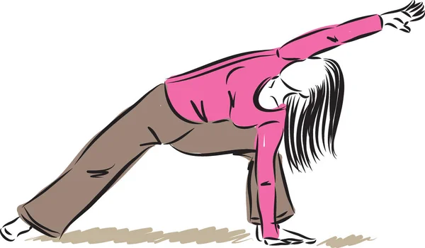 Fitness Frau Stretching Vektor Illustration — Stockvektor