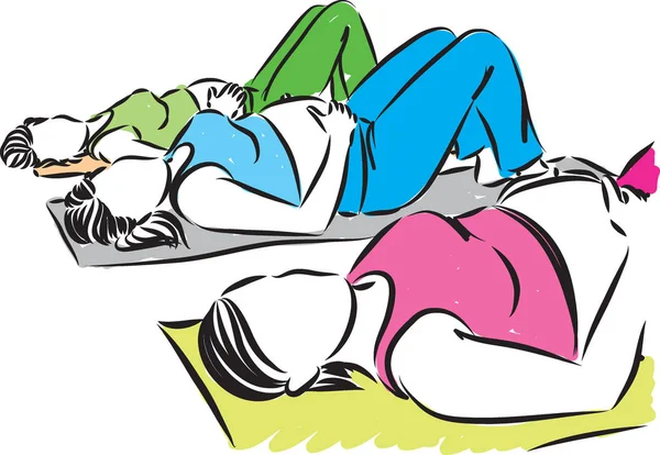 Kobiety w ciąży fitness ilustracja wektorowa — Wektor stockowy