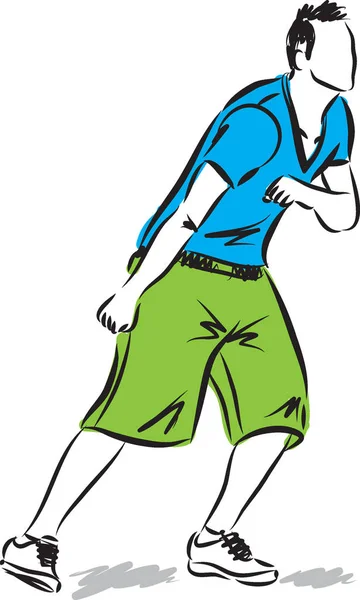 Mann tanzt Fitness-Vektor Illustration — Stockvektor