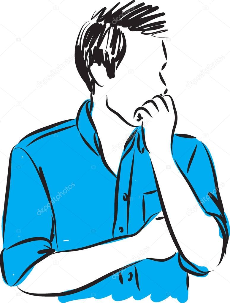 worried man vector illustration