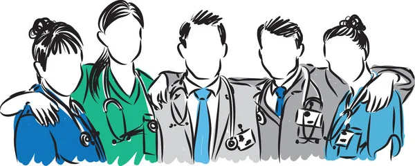 Médicos vector personal médico ilustración — Vector de stock