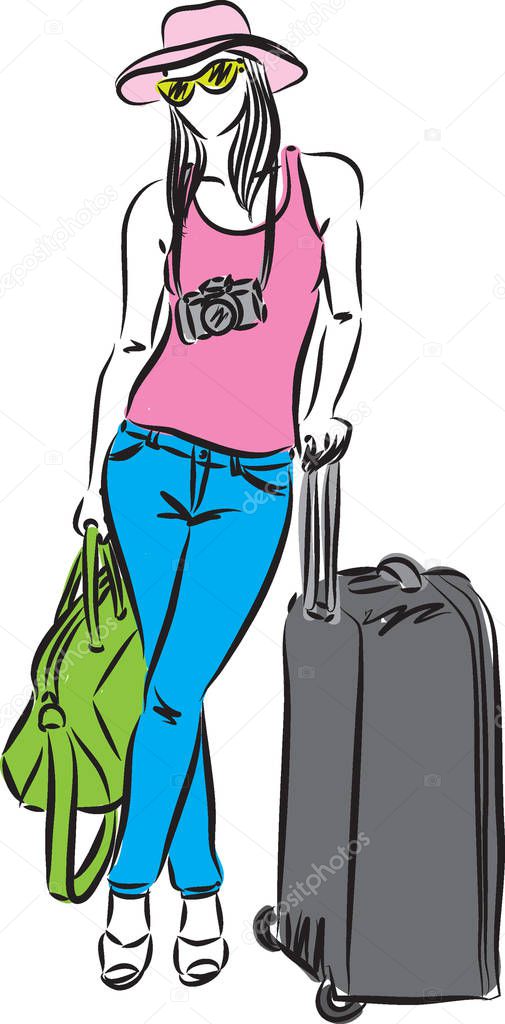 woman travel vector illustration