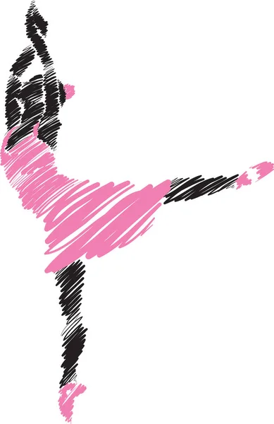 Femme danseuse coup de pinceau illustration 1 — Image vectorielle