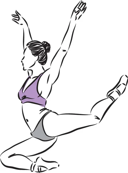 女性ダンサーのベクトル図 — ストックベクタ