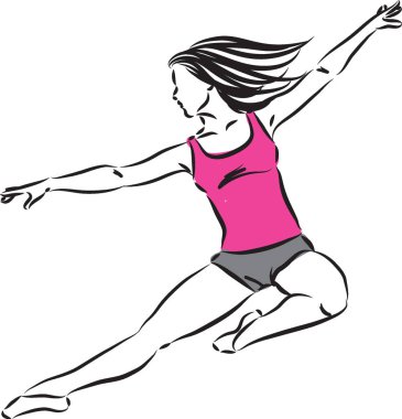 kadın dansçı vektör çizim