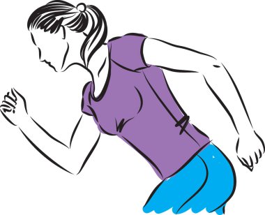  Fitness kadın vektör çizim