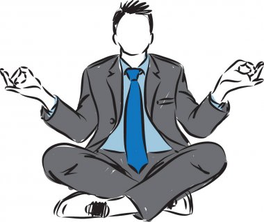 yoga pozisyon vektör çizim işadamı