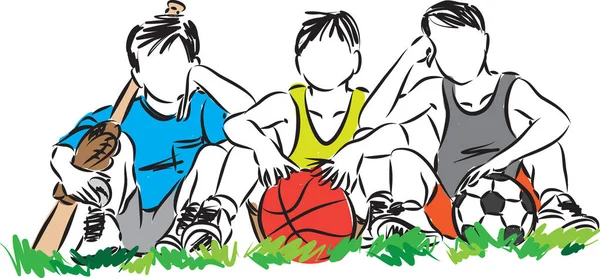 Bambini sport vettore illustrazione — Vettoriale Stock