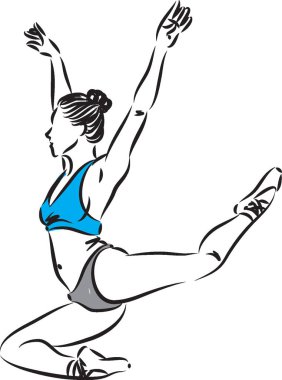  kadın dansçı vektör çizim 2