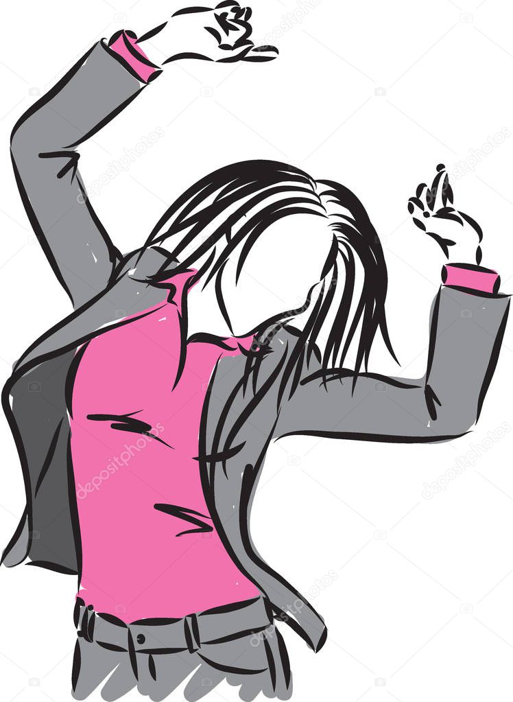 businesswoman dancing vector illustration