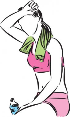  vektör çizim Fitness kadın yorgun