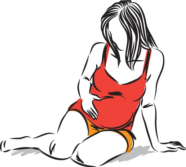 Illustration vectorielle femme enceinte — Image vectorielle