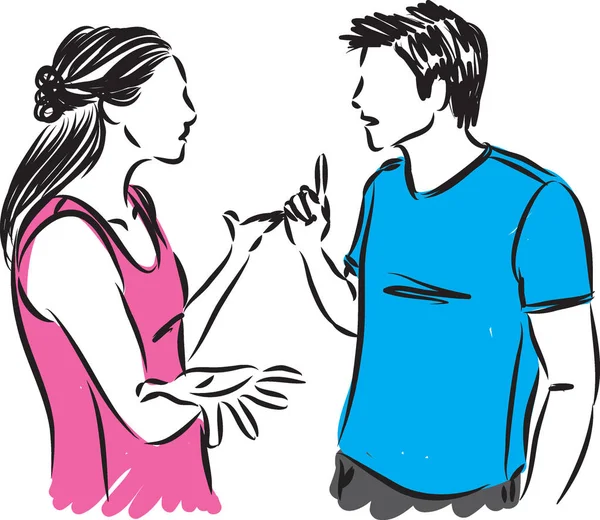 Couple talking vector illustration — Stock Vector
