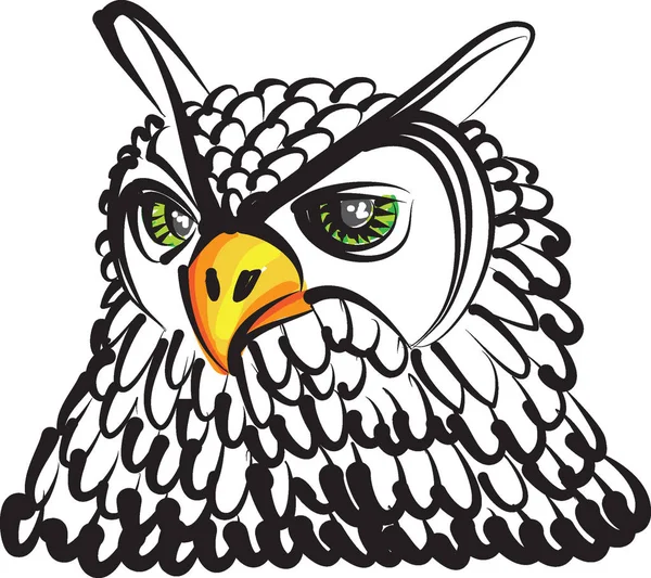 フクロウ図面のベクトル図 — ストックベクタ