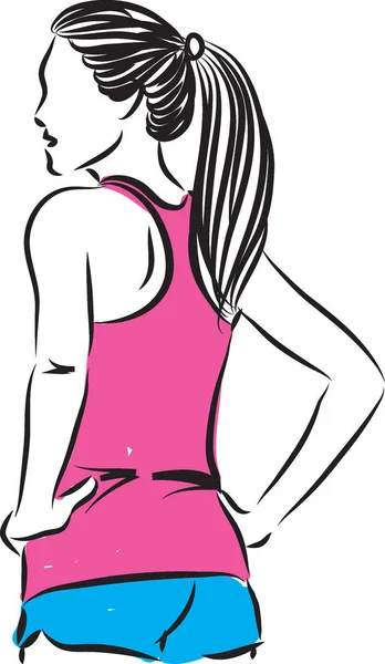 Fitness mulher vetor ilustração — Vetor de Stock