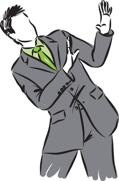 businessman scared gesture vector illustration
