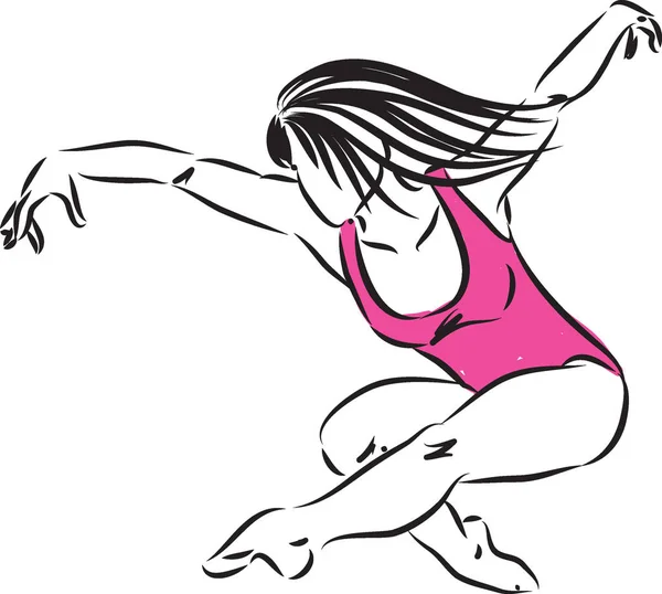 Nő modern táncos vektoros illusztráció — Stock Vector