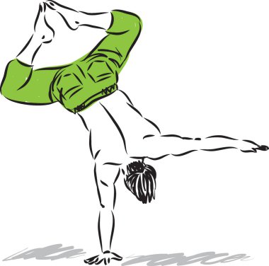 vektör çizim aşağı ters Fitness adam gücü