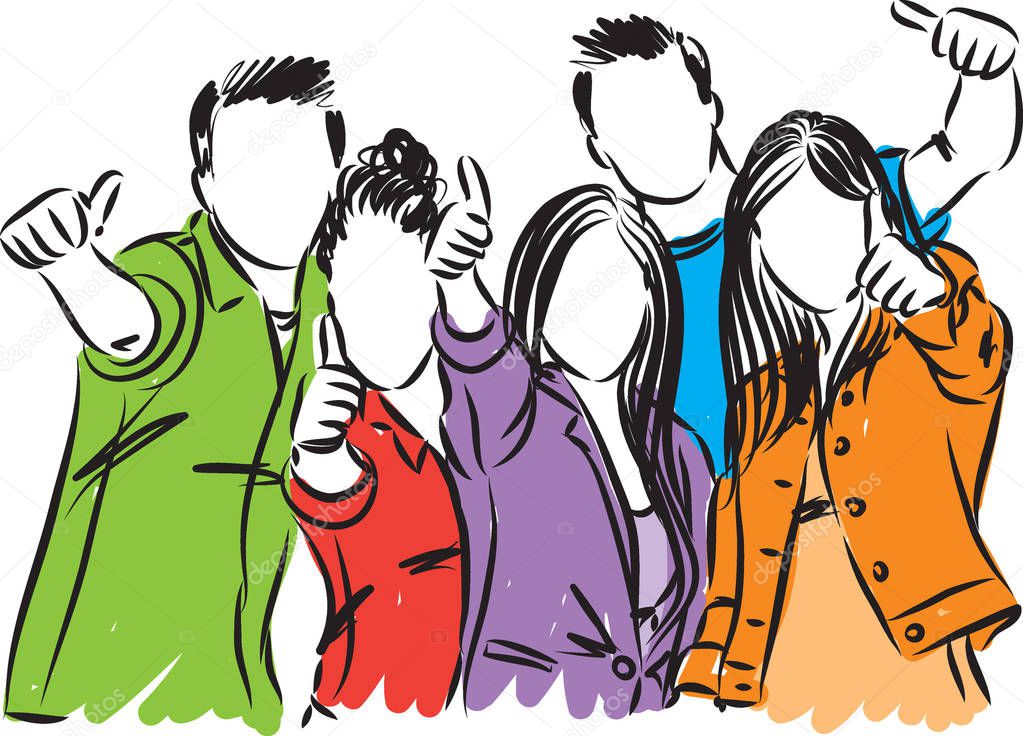 college students vector illustration