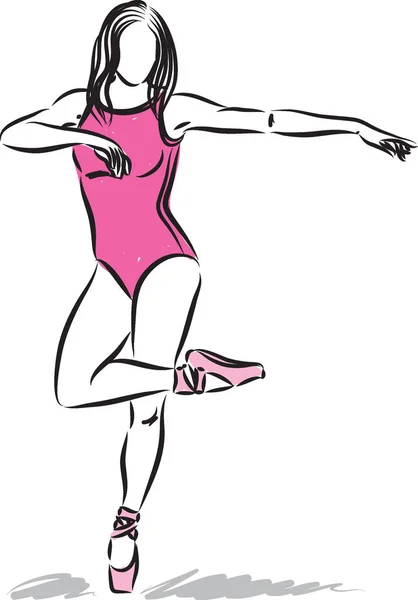 Dancer woman vector ballet illustration — Stock Vector