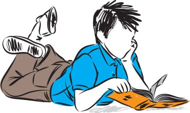 bir kitap vektör Illustration çocukla