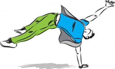 adam hip-hop dansçısı vektör çizim